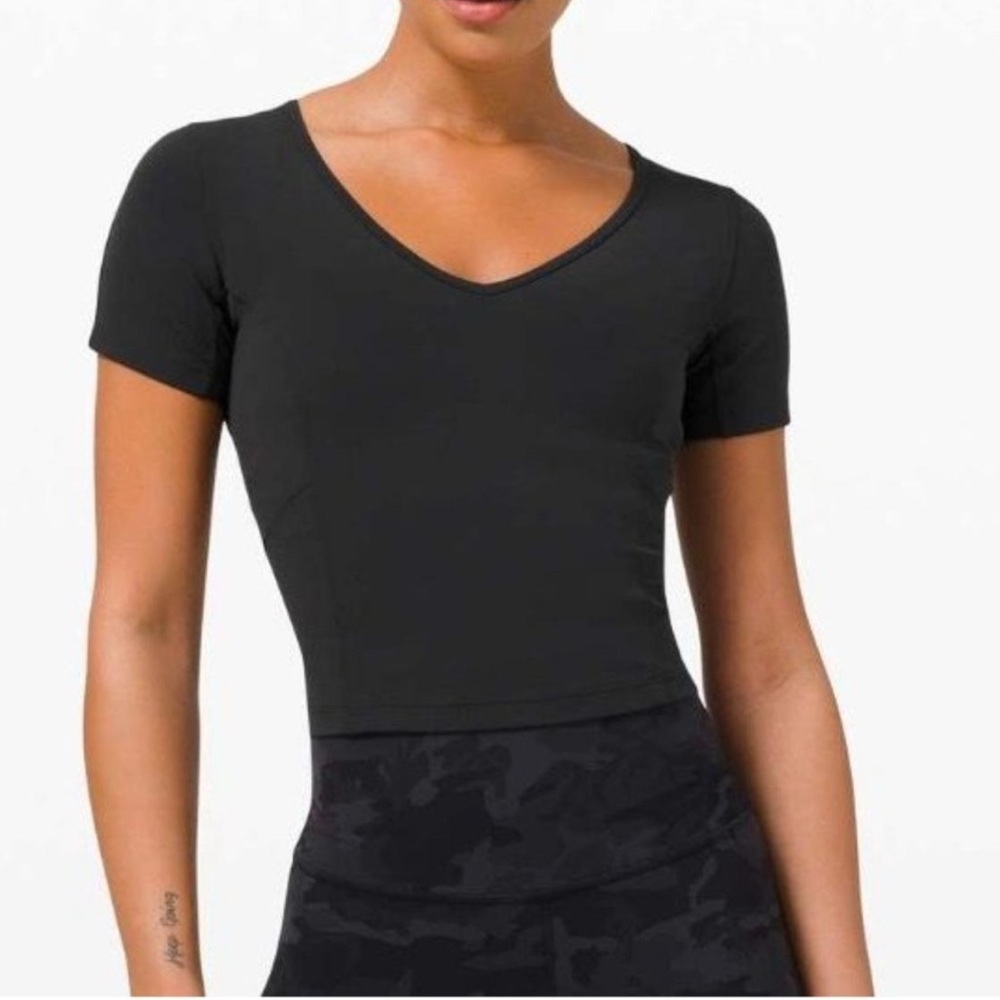 Black V-Neck Women's Top